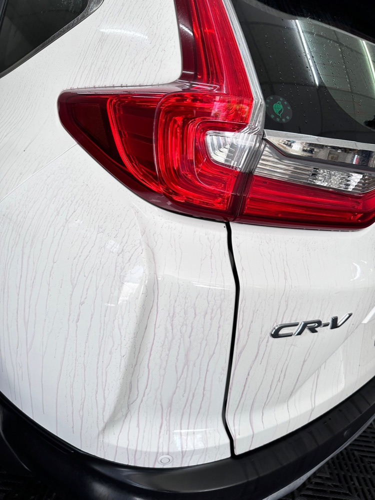 佑鑫台南汽車美容 白色 HONDA CR-V 老車回春清洗