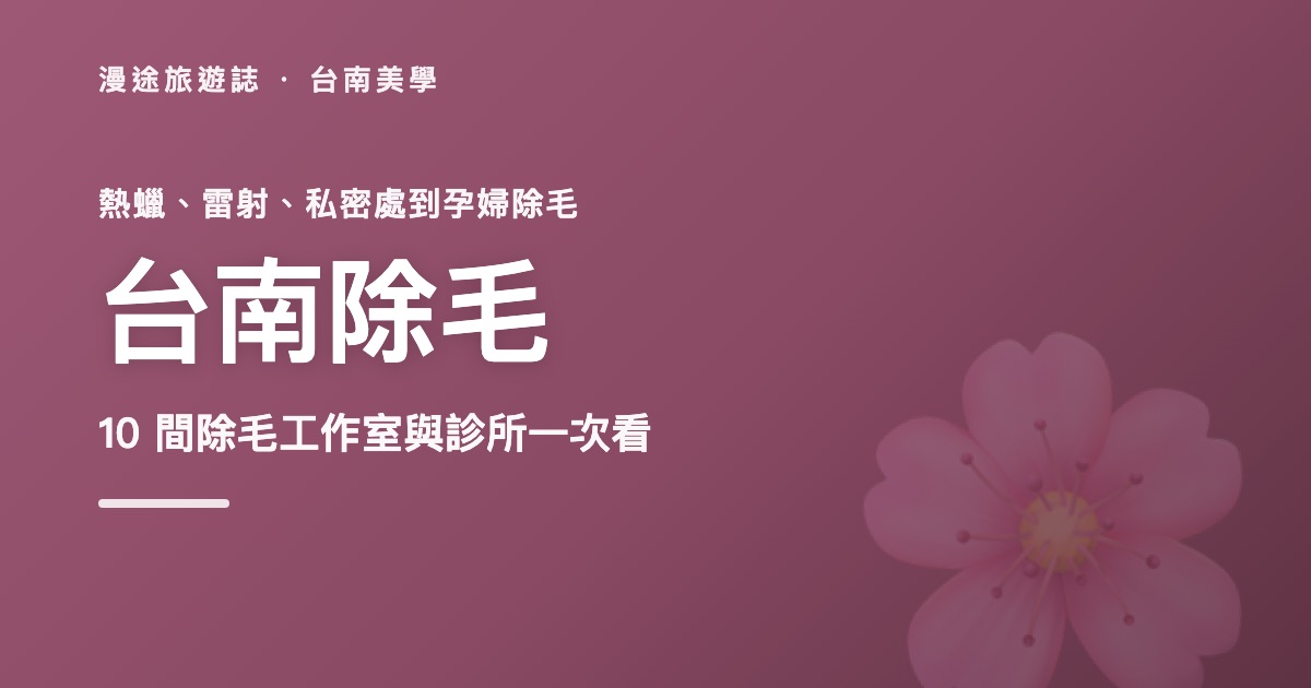 台南除毛推薦｜CH Luxury 惟翎、朵菈等 10 間熱蠟雷射除毛一次看（2026）