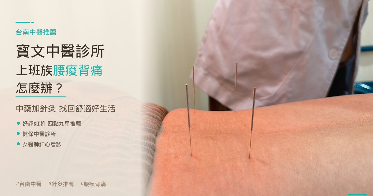 台南針灸推薦｜寳文中醫診所東區｜健保中醫｜改善腰痠背痛＋睡眠品質體驗心得