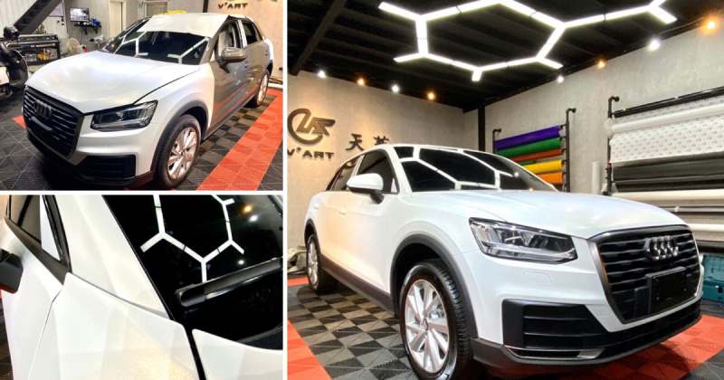 台中天藝汽車包膜 Audi改色消光冰霜白
