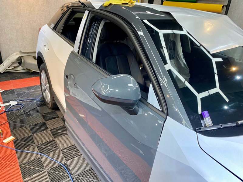 台中天藝汽車包膜 Audi改色消光冰霜白